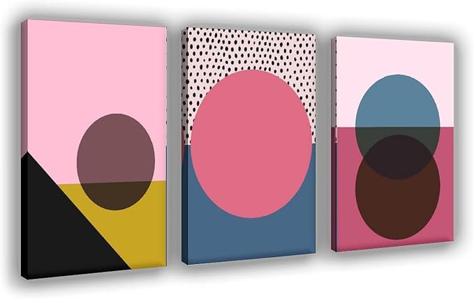 9W Bauhaus Poster Abstract Canvas Wall Art Set of 3 Modern Boho Decor For Bedroom Livingroom Frame-style 20x30inch(50x75cm)