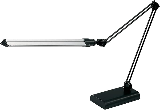 Realspace™ Architect Desk Lamp, Adjustable, 21-1/2"H, Black/Silver