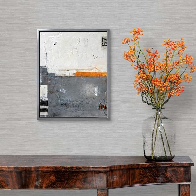 CANVAS ON DEMAND Toss Up Black Float Framed Canvas Wall Art Print by Erin Ashley, Abstract, Contemporary, Home Decor, Modern Abstract, Artwork,11" x14in