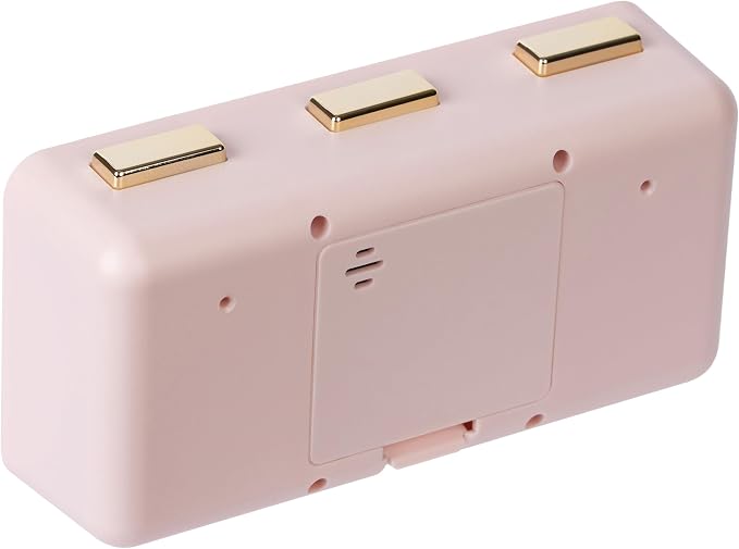 La Crosse Clock 636-379P Daily Flip Pink Tabletop Alarm Clock with Calendar
