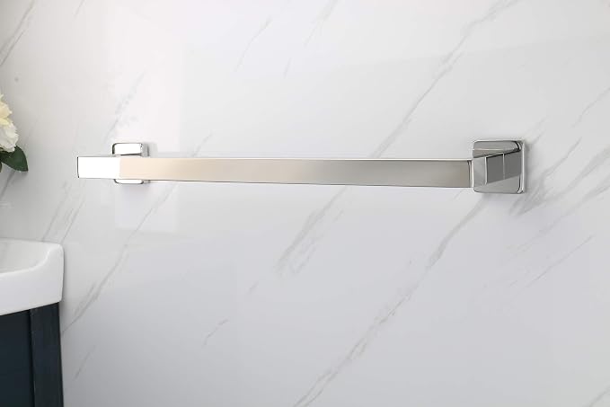 TocTen Bath Towel Rack - Square Base Thicken SUS304 Stainless Steel Towel Bar for Bathroom, Bathroom Accessories Towel Rod Heavy Duty Wall Mounted Towel Holder. (Chrome, 30)