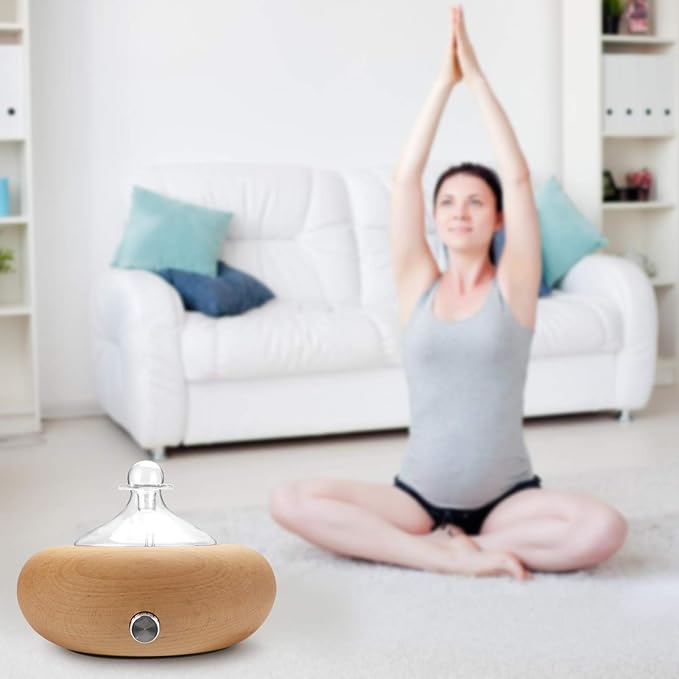 2025New Professional Aromatherapy Diffuser, Wood Diffuser, Diffusers for Essential Oils, Wood and Glass with Premium Home Use Oils, Ultrasonic Diffusers - No Heat, No Water, (7Color LED Light