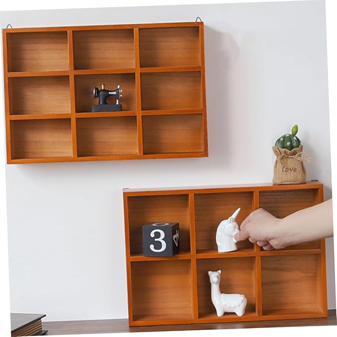 Vintage Wooden Desktop Organizer Wall-mounted Multifunctional Storage Cabinet for Home Office with Eco-friendly Material and Creative Design for Keys Cosmetics Jewelry and Sundries