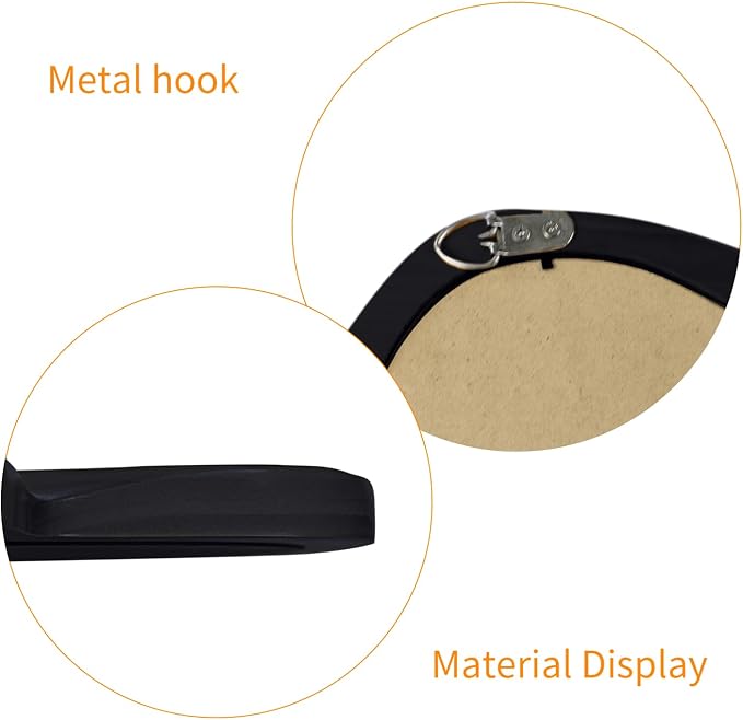 48"x 22" Irregular Wall Mirror, Wood Black Framed Wall Mirror, Asymmetrical Wall Wavy Mirror for Living Room Bedroom Entryway Bathroom Modern Decorative Mirror with Hanging Hooks