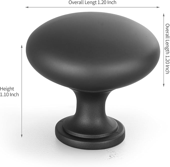 Lardmon 10 Pack Dark Gunmetal Gray Round Cabinet Knobs 1.2 Inch(30.5mm) Dia. Drawer Knobs Modern Single Hole Cabinet Pulls Solid Kitchen Knobs Cabinet Handles Heavy Duty Kitchen Hardware for Dresser