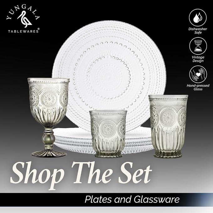 Smokey Black Highball Glasses Set of 6 —10 oz Tall Drinking Glasses