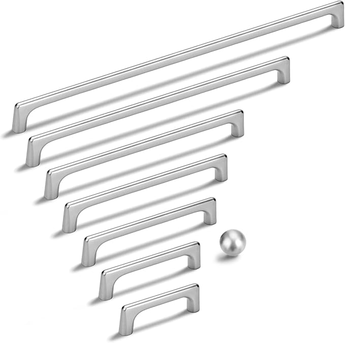 Lardmon 10 Pack Polished Chrome Modern Cabinet Pulls 5 Inch(128mm) Hole Center Timeless Drawer Pulls Vanity Pulls Classic Kitchen Cabinet Handles Hardware for Dresser, 5.4 Inch(138mm) Total Length