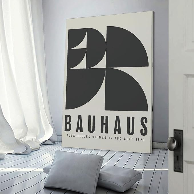 Bauhaus Poster, Exhibition Wall Art,Mid-century Modern,Abstract Retro Art,Vector Wall Art Canvas Wall Art Print Poster For Home School Office Decor Frame-style 12x18inch(30x45cm)