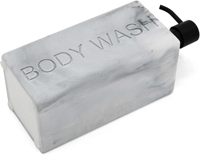 Rectangular Resin Dispenser Premium Bathroom Shampoo Conditioner Body Wash Bottle Modern Refillable Pump Design