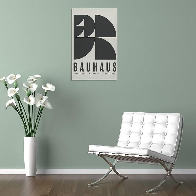 Bauhaus Poster, Exhibition Wall Art,Mid-century Modern,Abstract Retro Art,Vector Wall Art Canvas Wall Art Print Poster For Home School Office Decor Frame-style 12x18inch(30x45cm)