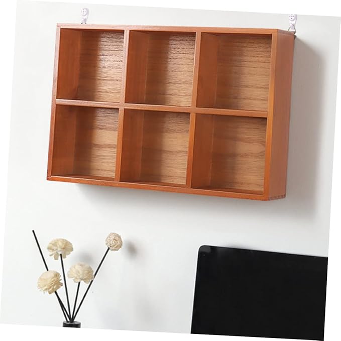 Vintage Wooden Desktop Organizer Wall-mounted Multifunctional Storage Cabinet for Home Office with Eco-friendly Material and Creative Design for Keys Cosmetics Jewelry and Sundries