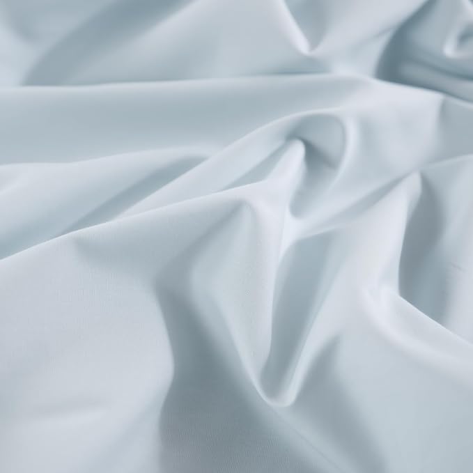 NEXHOME PRO Duvet Cover Set King Size Linen Look Textured Organic Natural 100% Washed Cotton Duvet Cover 3 Pieces Bedding Set with Zipper Closure, Breathable, Soft, Light Baby Blue (No Comforter)