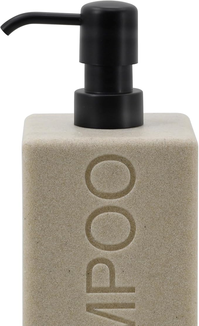Rectangular Resin Dispenser Premium Bathroom Shampoo Conditioner Body Wash Bottle Modern Refillable Pump Design
