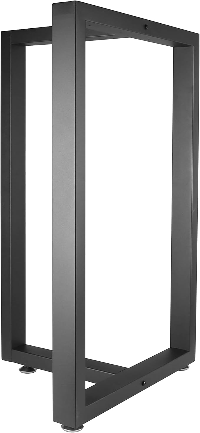 Metal Table Legs Desk Legs, Heavy Duty Square Tube Iron Desk Legs, DIY Furniture Legs for Dining Table, Coffee Table, Computer Desk, Workbench, Meeting Room Table, 28”H x 17.7”W, Set of 2, Black (T)
