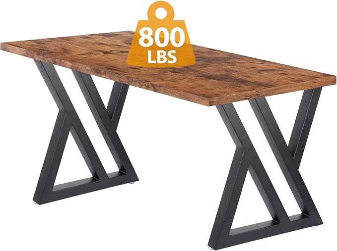 Table Legs Metal 2 PCS, Black Steel Table Legs 28" H x 24" W, Heavy Duty and Stable for DIY Tables, Desks, and Bench