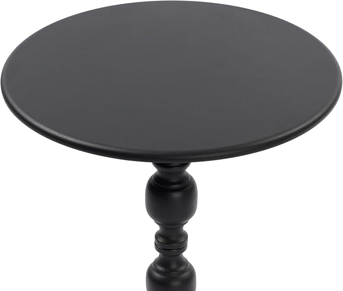 Vintage Metal Side Table, Matte Black Round Nightstand Suitable for Bedside or Sofa, Decorative Table for Small Space Living Room, Bedroom
