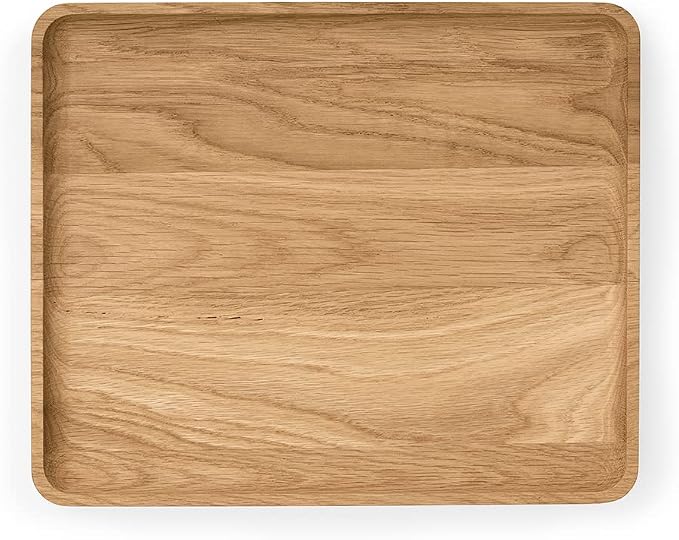 Oakywood Handcrafted wooden Catchall tray - Wooden desk organiser - Made in the EU - Natural wood desktop storage - Customizable in 3 Sizes - Natural Oak - 24x20 cm (9.4"x7.9")