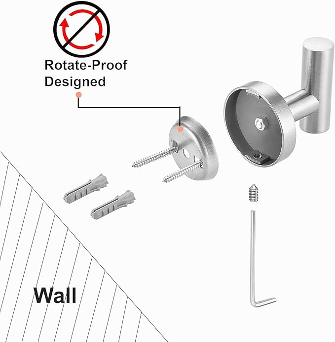 Nolimas Bathroom Towel Hooks, SUS 304 Stainless Steel Coat Hook Round Clothes Towel Coat Robe Hook Cabinet Closet Door Sponges Holder for Bath Kitchen Garage Hotel,Wall Mounted, Brushed Nickel, 4Pack