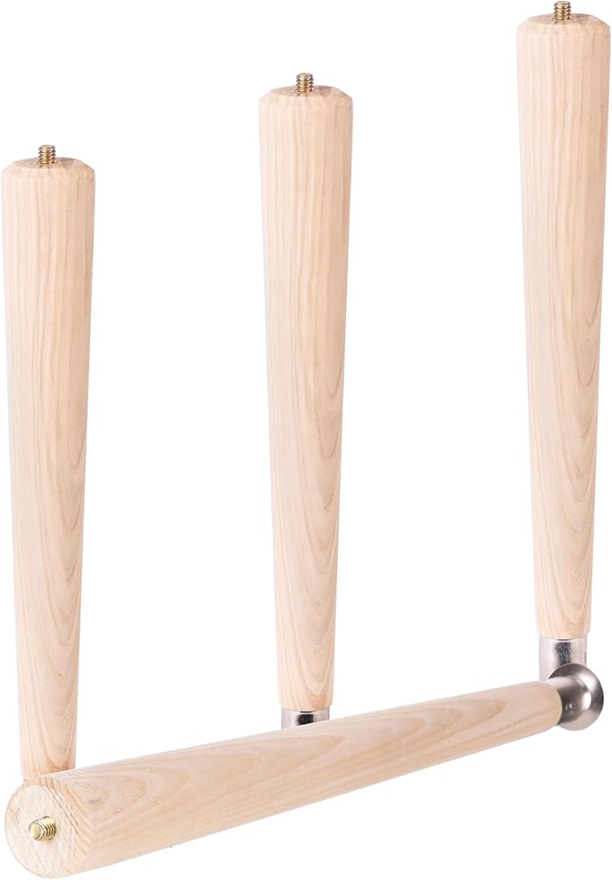 Waddell Round Taper Leg (4 Count, 12" H) | Self Leveling Quick Mount Wooden Legs with 5/16" #18 Hanger Bolt | Decorative Unfinished Furniture Legs for DIY Home Improvement | Mid Century Modern Decor