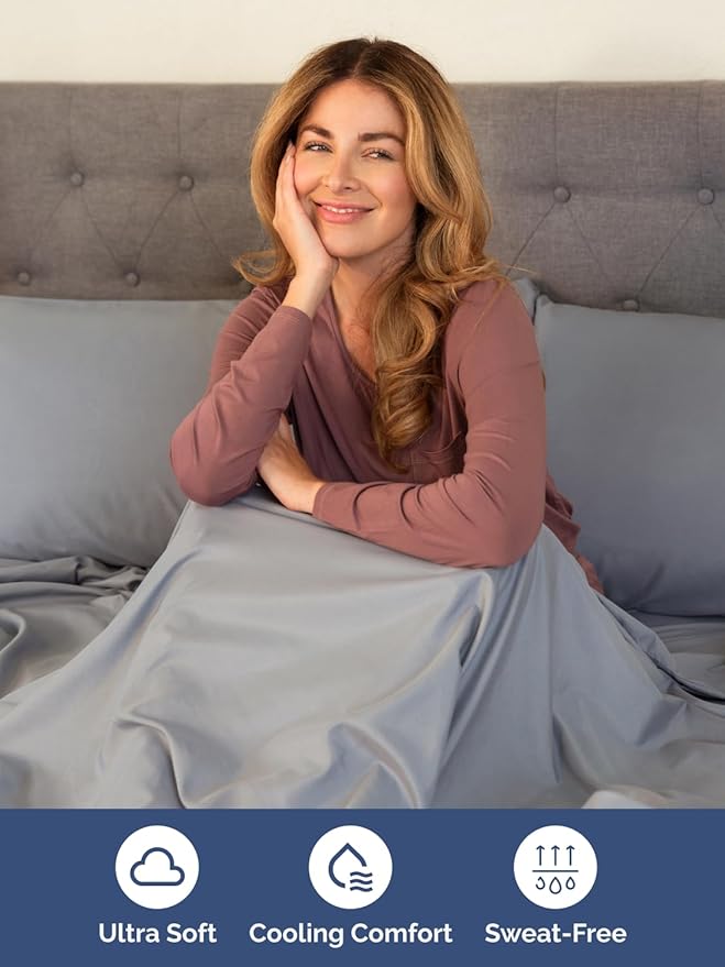Extra Deep Full Sheet Set - 6 Piece Breathable and Cooling Sheets - Hotel Luxury Bedding for Women, Men, Kids & Teens - Easy & Secure Fit - Soft, Wrinkle Free & Comfy - Extra Deep Pockets - Steel Blue