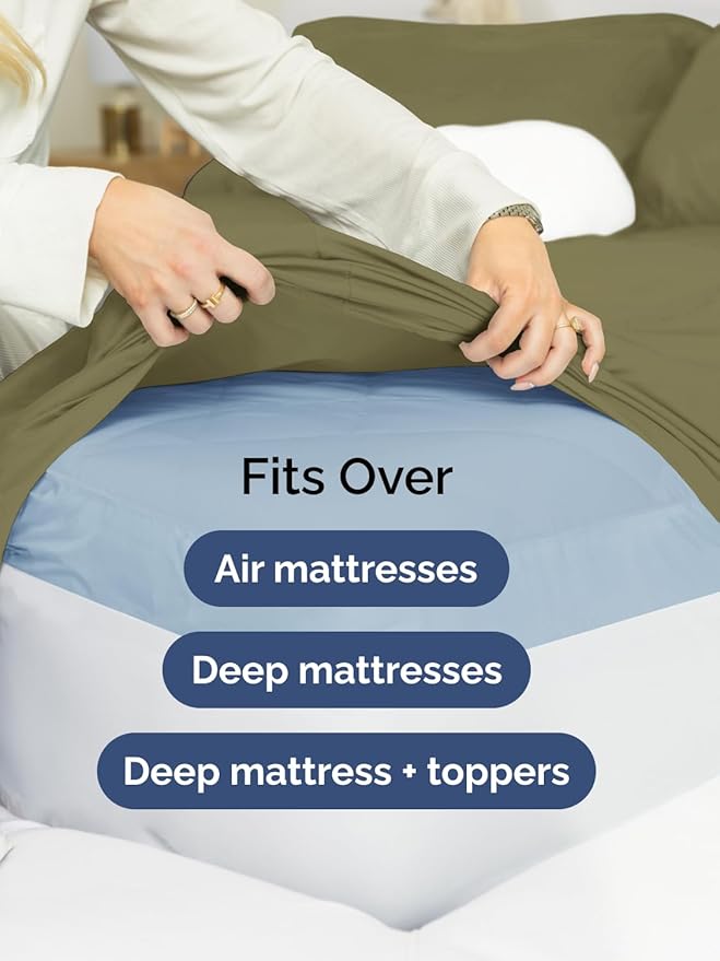Extra Deep King Sheet Set - 6 Piece Breathable and Cooling Sheets - Hotel Luxury Bedding for Women, Men, Kids & Teens - Easy & Secure Fit - Soft, Wrinkle Free & Comfy - Extra Deep Pockets - Sage Green