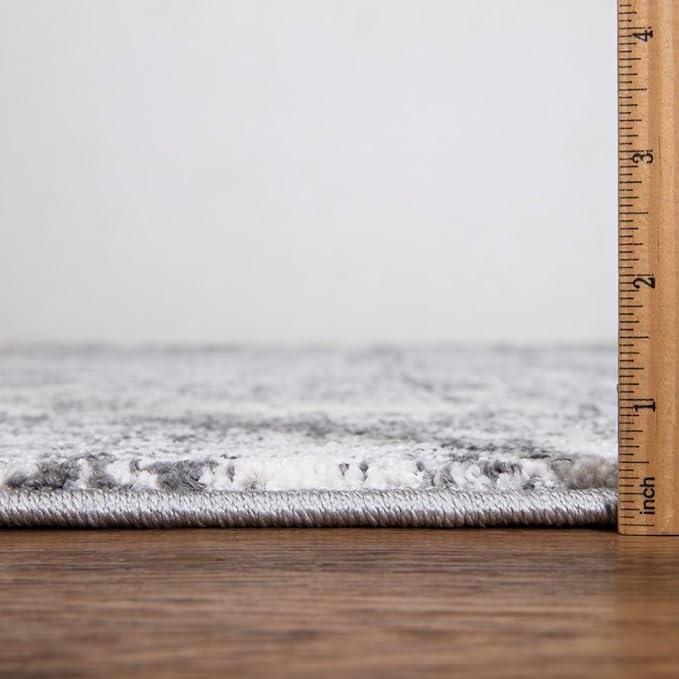 Keen Home Design Area Rugs - Non-Shedding, Thick Pile Abstract Rugs for Kitchen, Living Room, Bedroom, Dining Room, Entryway (Abstract Cream/Grey, 2'8" x 9'11")