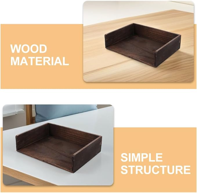 OSALADI 2pcs Vintage Solid Wood Desk Organizer Storage Shelf for Office Supplies Books Stationery Natural Wood Finish for Home Study Room