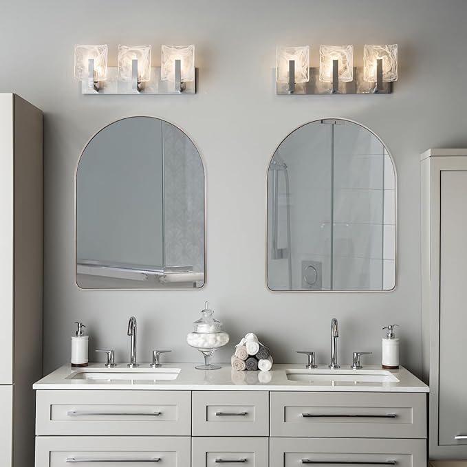 ANDY STAR 30x40’’ Brushed Nickel Arched Mirror, Brushed Silver Arched Bathroom Mirror, Arched Vanity Mirror for Wall, SUS304-Anti-Rust, Tube Frame, Wall-Mounted Vertical 1’’ Deep