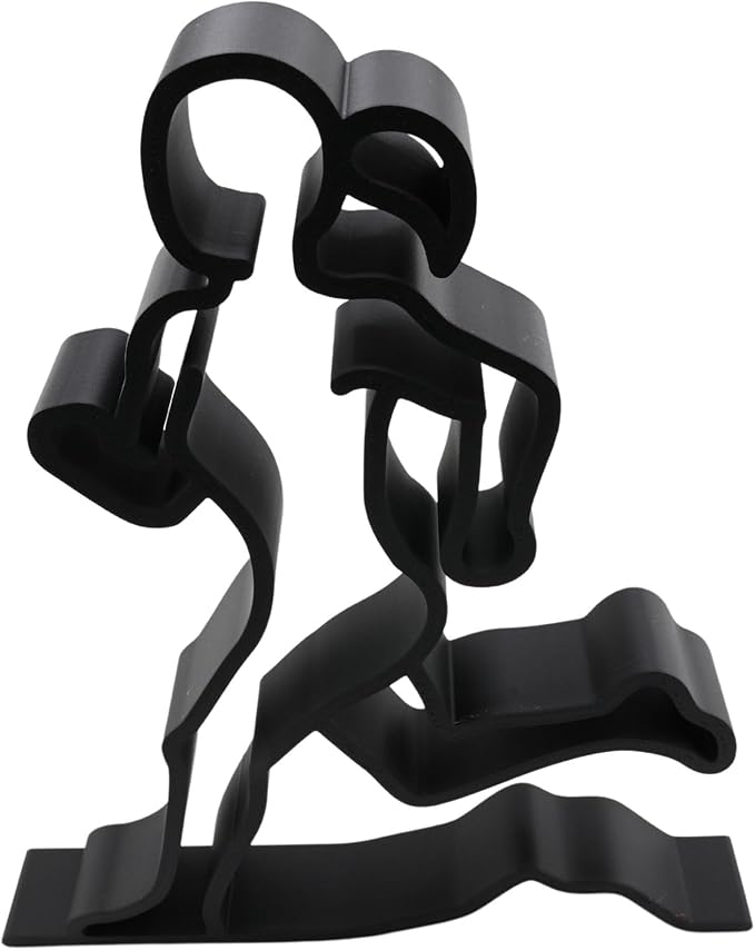 Runner Sculpture – Minimalist Running Figurine | Motivational Gift for Runners, Athletes & Fitness Lovers (Athletic Female Runner Matte Black)