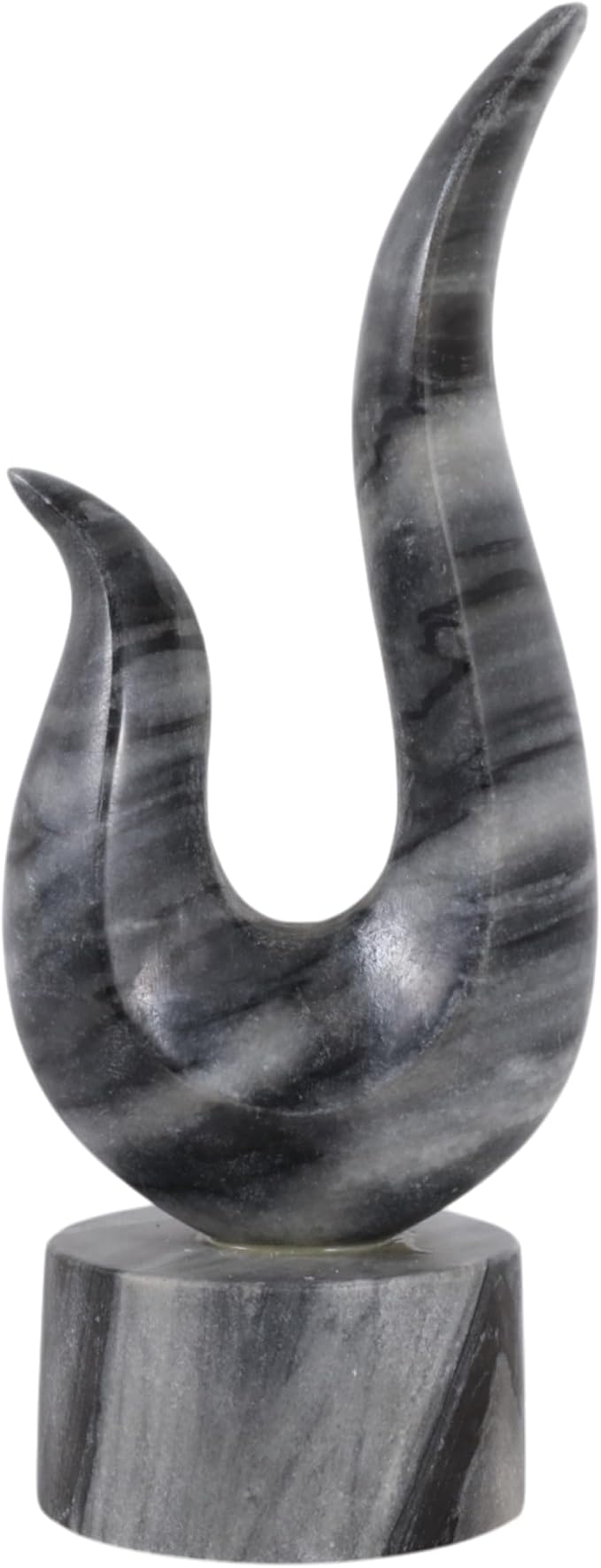 Modern Abstract Sculpture Statue for Home Decor - Unique Accent for Room, Living Room, and Bathroom Decor - Stylish Ornamental Ideal for Office, Shelf, and Coffee Table Decor - 12", Gray & White