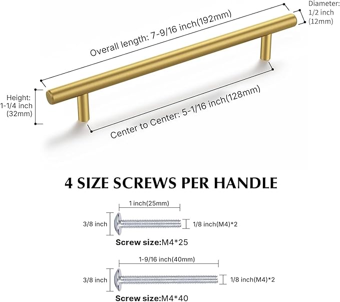 Haliwu 10 Pack Cabinet Handles Brass Gold Cabinet Pulls 5 Inch Hole Center Drawer Pulls Modern Bar Dresser Handles for Bathroom Kitchen Bedroom
