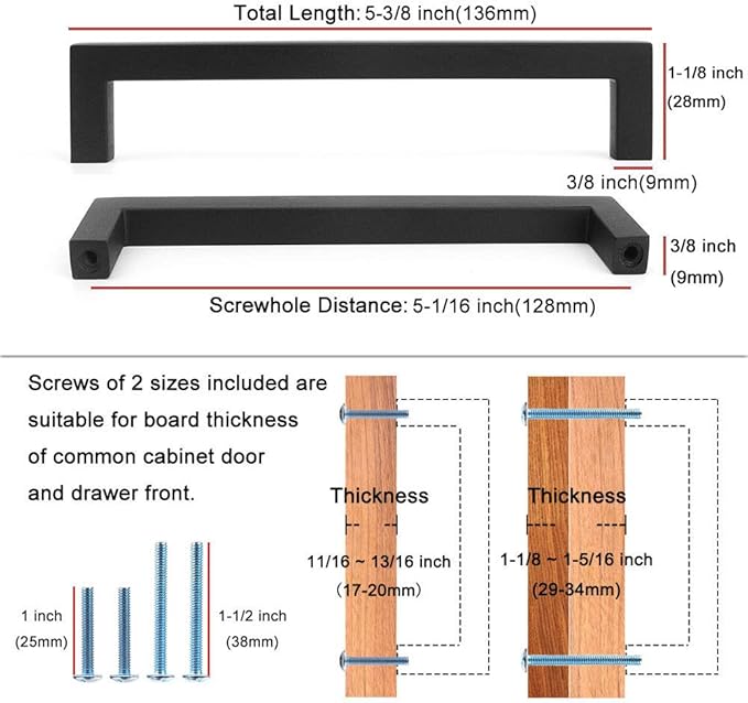 KOOFIZO Solid Square Bronze Kitchen Cabinet Handles Oil Rubbed Bronze Cabinet Pulls, 20 Pack 5 Inch Bronze Hardware for Kitchen Cabinets Drawers Dresser Cupboard Bedroom Bathroom