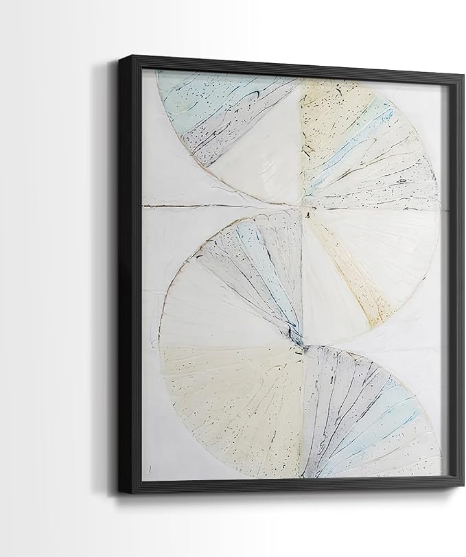 Renditions Gallery Set of 2 Peel & Stick Framed Prints, Geometric Abstract Wall Art, Pie Chart Color Wheels Wall Decor, Re-Stickable - Ready to Hang - 11"x14" - Black Frame LT588