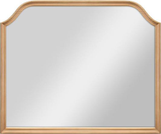 MCS Master & Co. 36x30 Mirror with Natural Woodgrain Solid Wood Frame, Arched Wall Hanging Large Mirror for Bathroom, Bedroom & Livingroom