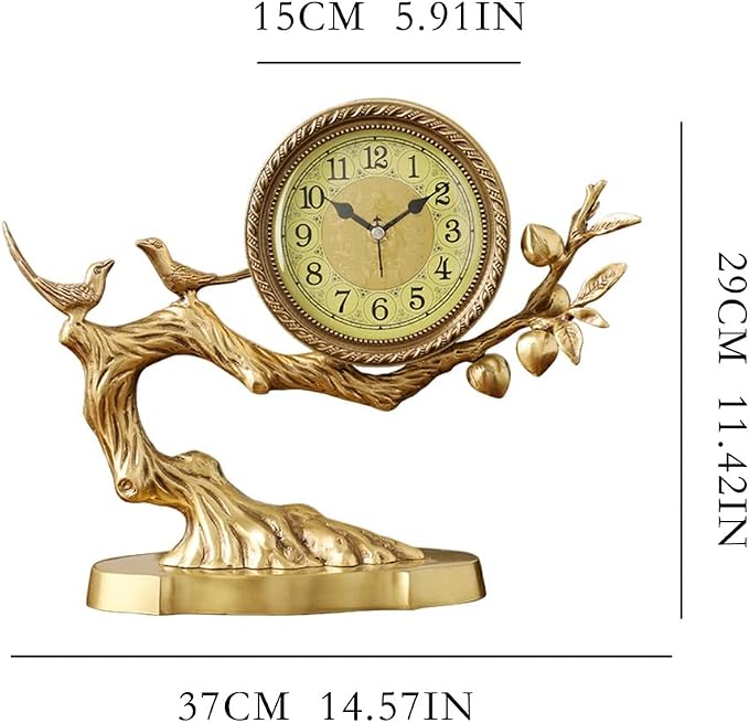 SUNESA Table Clock Brass Desk Clock Ornaments Living Room Decoration Clocks and Clocks Desktop Crafts Desk Clocks Home Desktop Antique Clocks Desk Clock