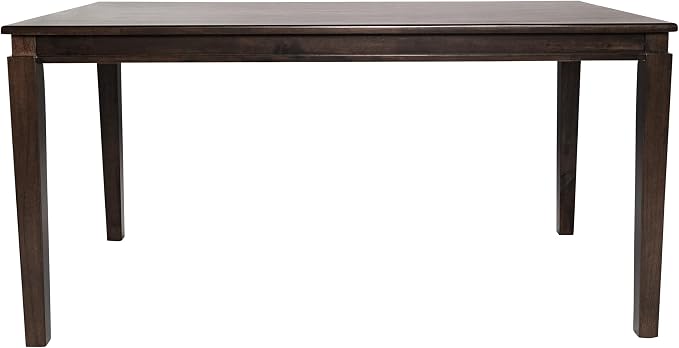 Merrick Lane Hayden 60" Solid Wood Dining Table with Tapered Wooden Legs, Seating for 6, Wenge Matte