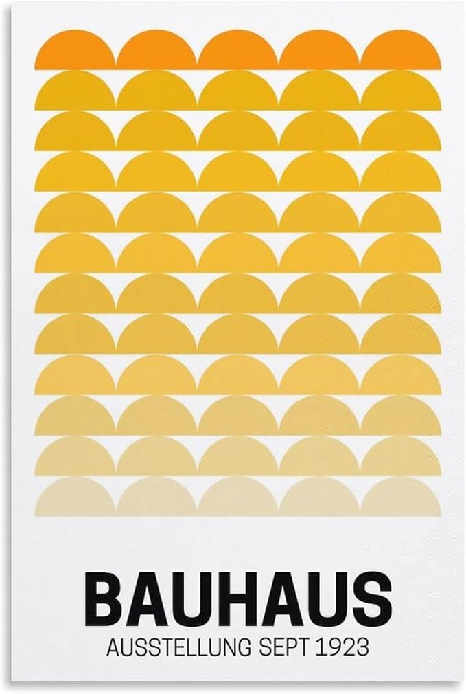 FideMm Bauhaus Vintage Poster,yellow Abstract Retro Art,Bauhaus Wall Art Poster for Room Aesthetics Canvas Wall Art Poster And Print Unframe-style 16x24inch(40x60cm)