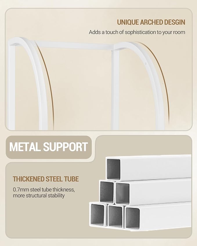 Hzuaneri Bookshelf Narrow Bookcase, Tall Storage Rack with Steel Frame, Display Standing Shelf Unit, Skinny Book Shelf for Study Living Room Home Office, Industrial Style, 6-Tier White BC56013W