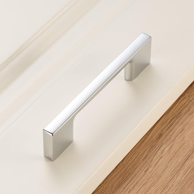KOOFIZO 10 Pack 3 Inch Polished Chrome Kitchen Cabinet Pulls Chrome Cabinet Handles Chrome Cabinet Hardware for Kitchen Cabinets Drawer P01 Dresser Cupboard Bedroom Bathroom