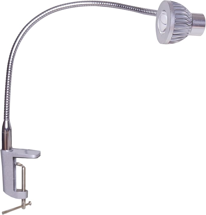 Hersi 5w 30‘’Long Swing Arm 110v/220v Desk Lamp Metal Architect LED Task Light with Clamp, Adjustable Folding Twin-Arm Clip-on Table Lamp,Silver (Silver)