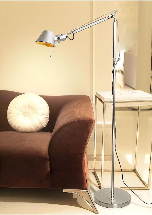 LIGHTLAND Modern Minimalist Mid-Century Wind Floor lamp Living Room Bedroom Study Desk Double Rocker arms Adjustable Fishing Light Reading Light - Small