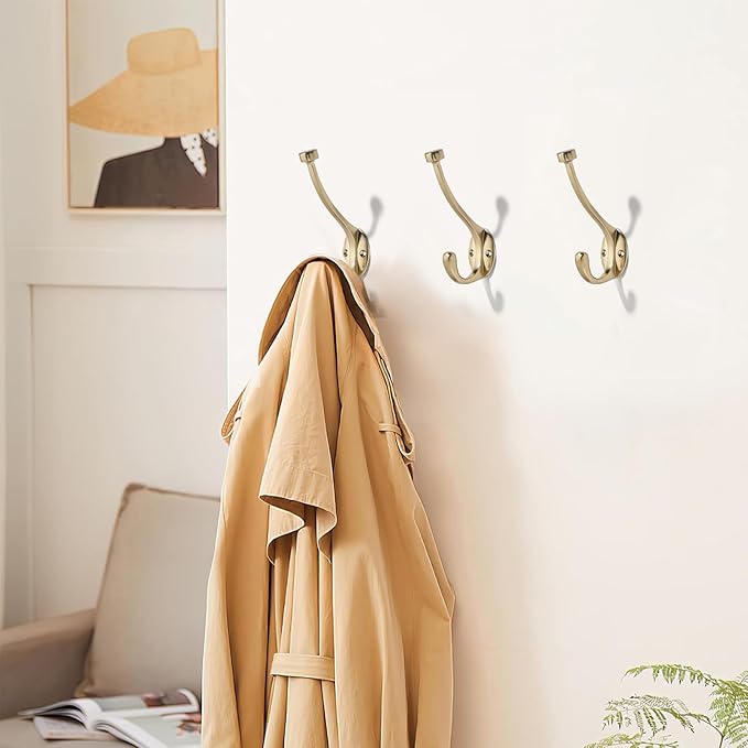 khtumeware The 5 Pack Heavy-Duty zinc Alloy Champagne Bronze Coat Hook is Suitable for bathrooms, Behind Doors, bedrooms, corridors, and is a Towel Robe Hooks for Both Household and Commercial use