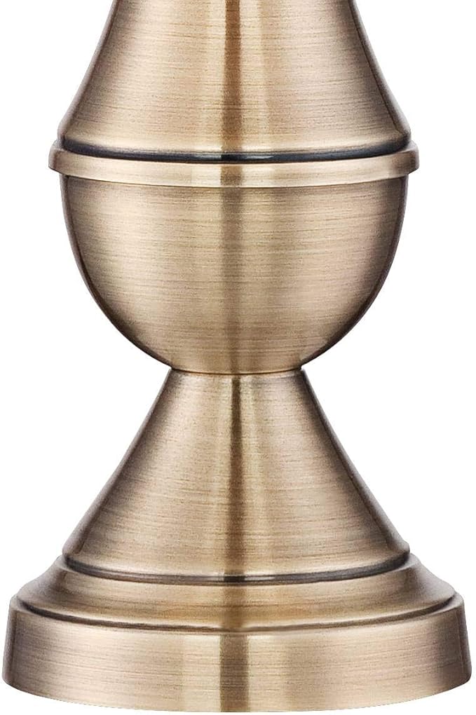 Regency Hill Becky Traditional Table Lamps 24.75" High Set of 2 Antique Brass Gold Metal Beige Tapered Drum Shade Decor for Living Room Bedroom House Bedside Nightstand Home Office Entryway