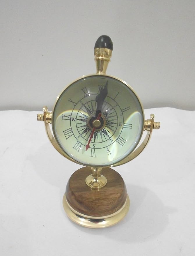 THOR INSTRUMENTS Nautical Maritime ~ Brass Finish Desktop ~ Table Clock Decor Rustic Vintage Home Decor Gifts