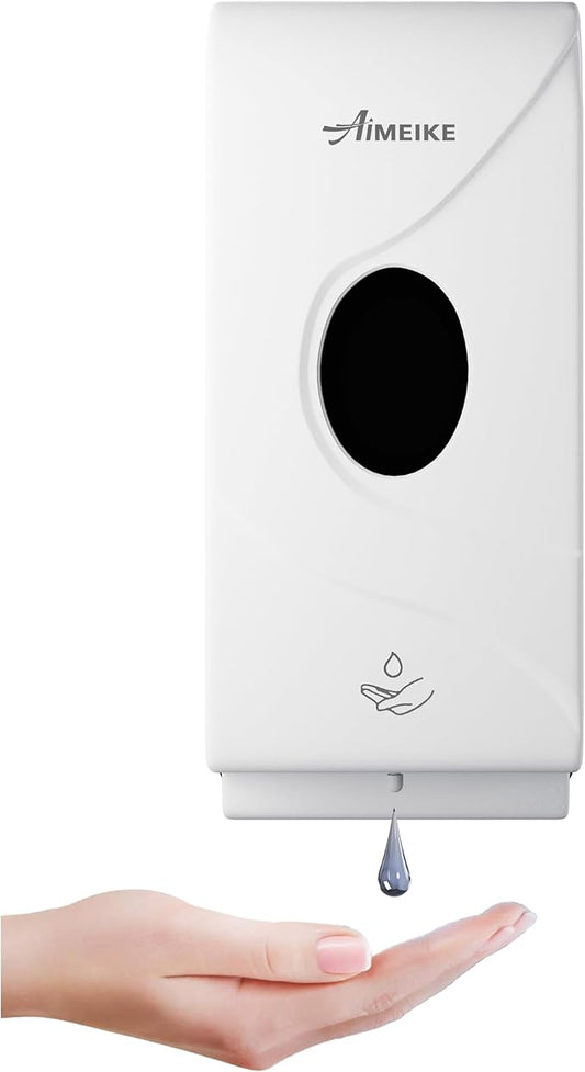 AlMElKE contactless Automatic Wall-Mounted soap Dispenser,800ml (27 fl oz) Touchless ABS White Soap Dispenser with Viewing Window & Lock,Space-Saving for Home Bathroom & Commercial Restrooms