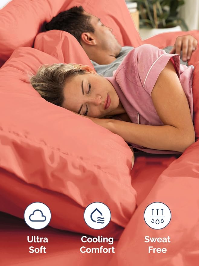 Extra Deep King Sheet Set - 6 Piece Breathable and Cooling Sheets - Hotel Luxury Bedding for Women, Men, Kids & Teens - Easy & Secure Fit - Soft, Wrinkle Free and Comfy - Extra Deep Pockets - Coral