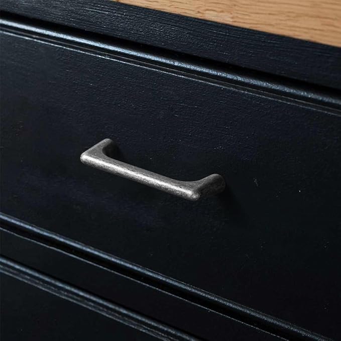 Goo-Ki Weathered Nickel Cabinet Pullls with 3 ''（76mm Hole Centers- Retro Style Zinc Alloy Cabinet Handles for Dresser,Wardrobe,Cupboard-6 Pack