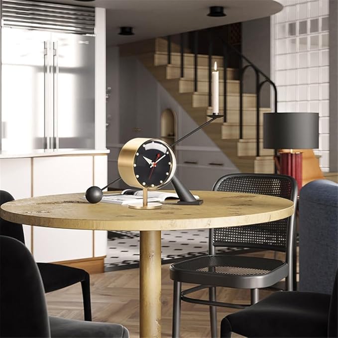 Table Clocks for Bedroom Specialty Table Clocks Retro for Creative Brass Quartz Silent Desktop Clock Decor Art Desk Clock