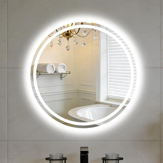 NEWBULIG Wall Mirror, Bathroom Mirror for Over Sink, Matte Metal Framed Vanity Mirror, Wall Decor for Bedroom, Tempered Glass