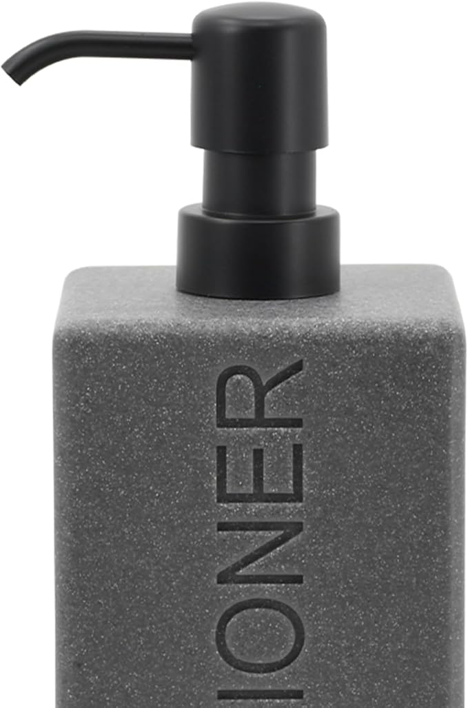 Rectangular Resin Dispenser Premium Bathroom Shampoo Conditioner Body Wash Bottle Modern Refillable Pump Design